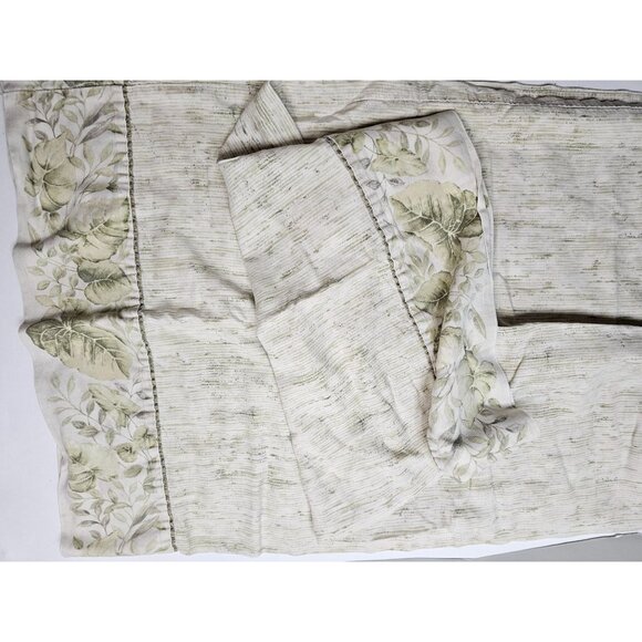 Croscill Home 100% Cotton Floral Print Pillowcases Pair Set of 2 Green Beige - Picture 4 of 9